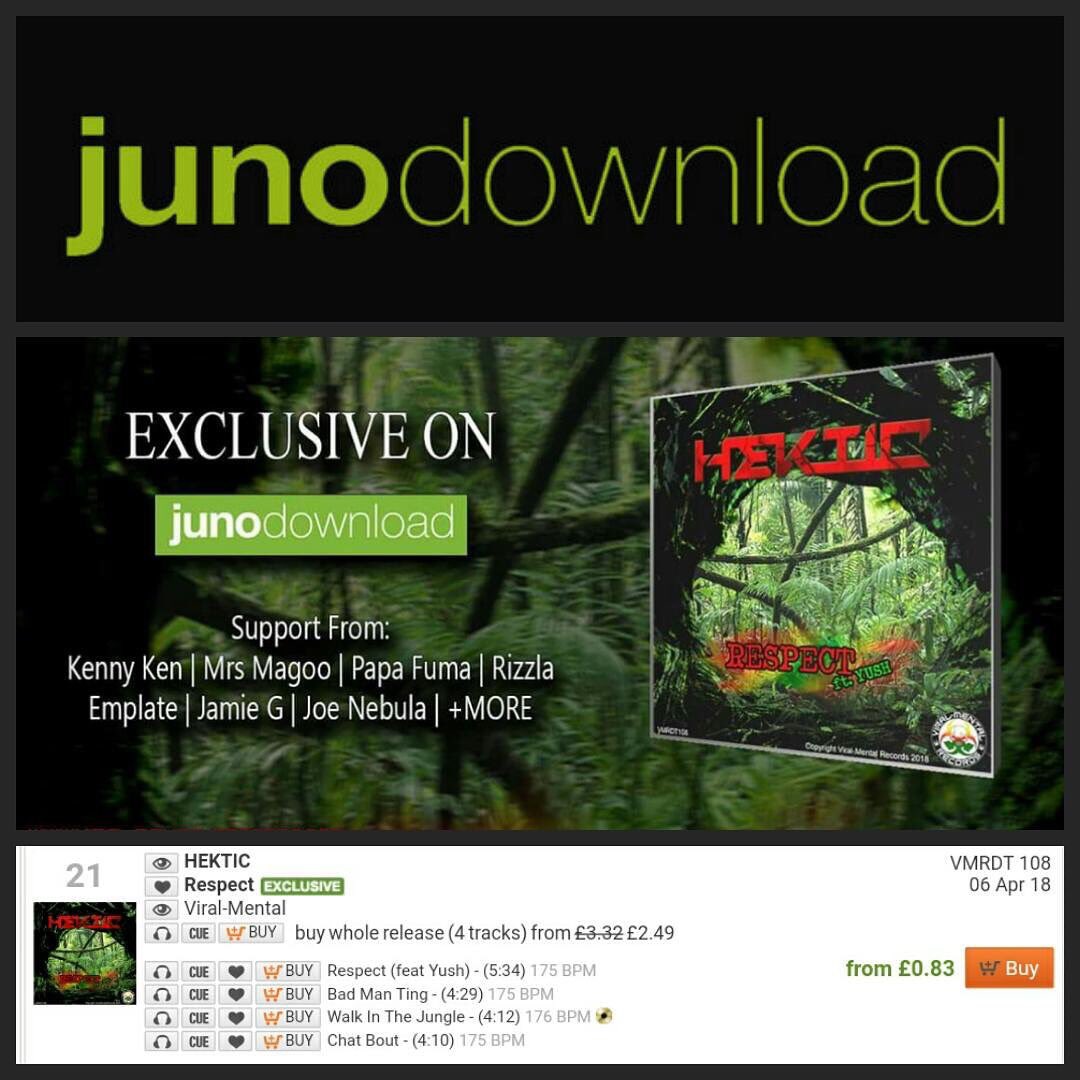 Yush1Yush's tweet photo. HEKTIC ( Respect EP ) Feat Yush No.21 @junodownload DnB Chart #Exclusive 
Bigup everyone supporting ✊👊

 https://t.co/YZjNPRRRiv…

#RespectEP #Feat #Yush #Junglist4Life #JunoDownload #Exclusive @ViralMental https://t.co/kCd8REu8cA