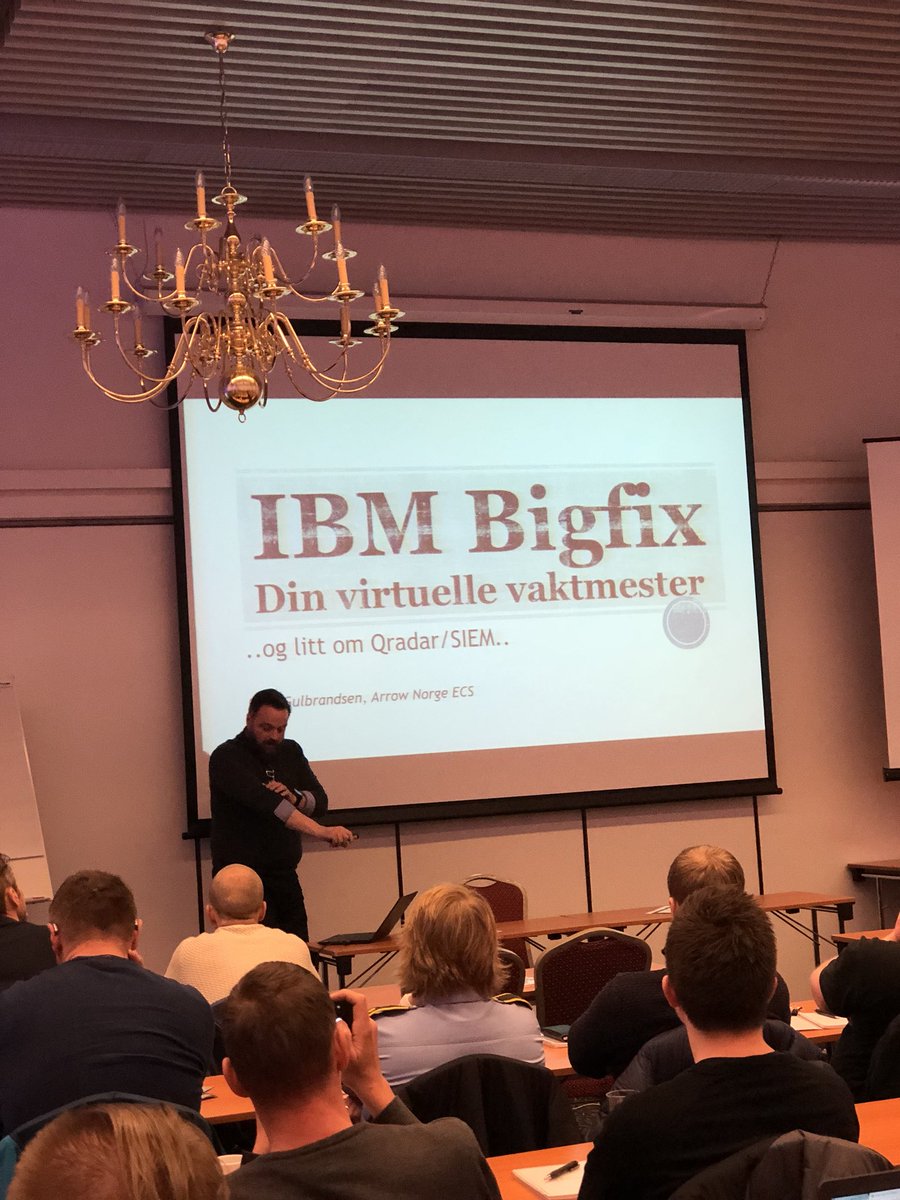 HPN64's tweet photo. Tett samarbeid mellom IBM og Cisco. Atea T1 partnere. Begge med gode sikkerhetsbudskap på scenen under sikkerhetsdagen. @AteaNorge @CiscoSecurity @IBMSecurity @TTmmernes @MonradH @eirikgul #SHD2018 #ISE #Bigfix #qradar https://t.co/qvqX2GIWSd