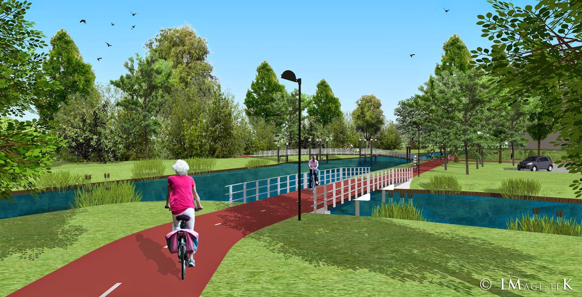 DutchUrbanIndex's tweet photo. City #Schiedam is getting a new green #fietsroute. This #cycle #route connects the #polder with the randstad. Nieuwe groene fietsroute voor Schiedam. https://t.co/86FWvT7Ysv