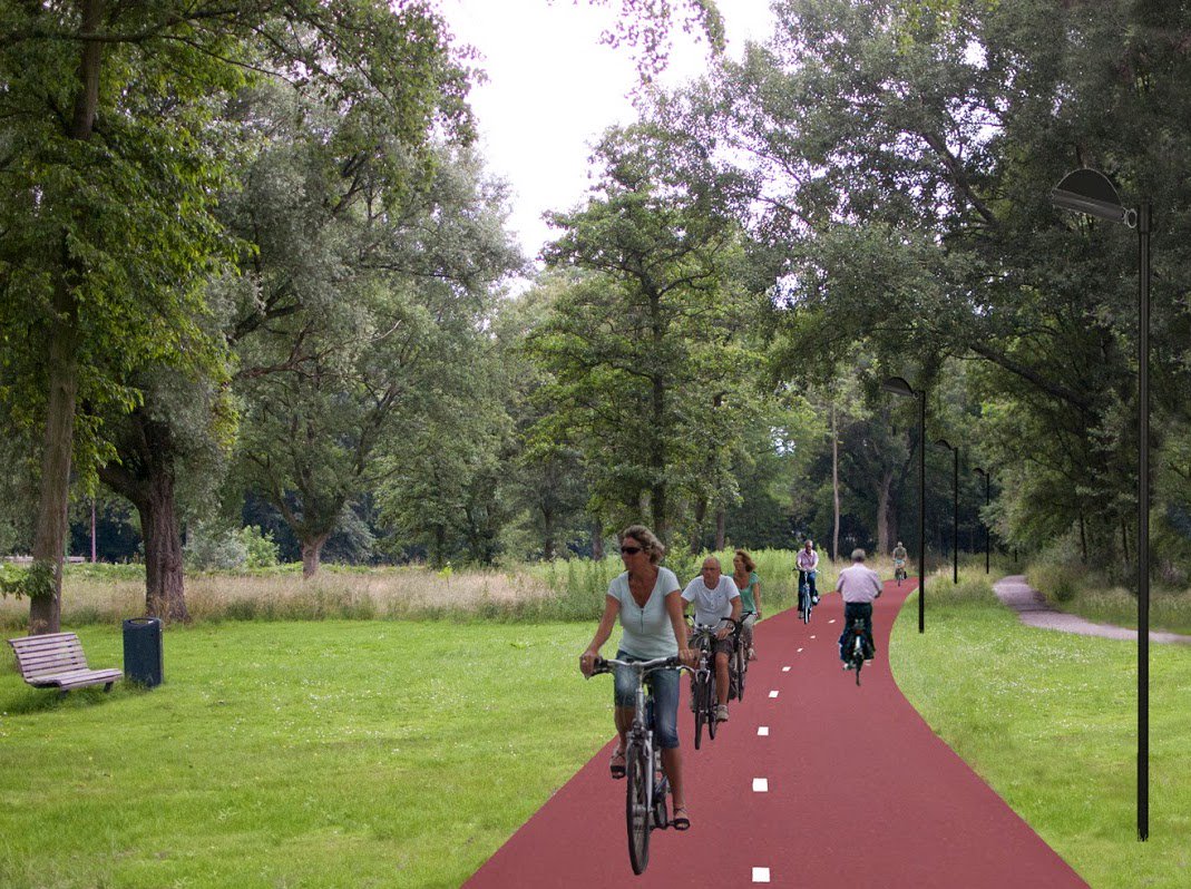 DutchUrbanIndex's tweet photo. City #Schiedam is getting a new green #fietsroute. This #cycle #route connects the #polder with the randstad. Nieuwe groene fietsroute voor Schiedam. https://t.co/86FWvT7Ysv