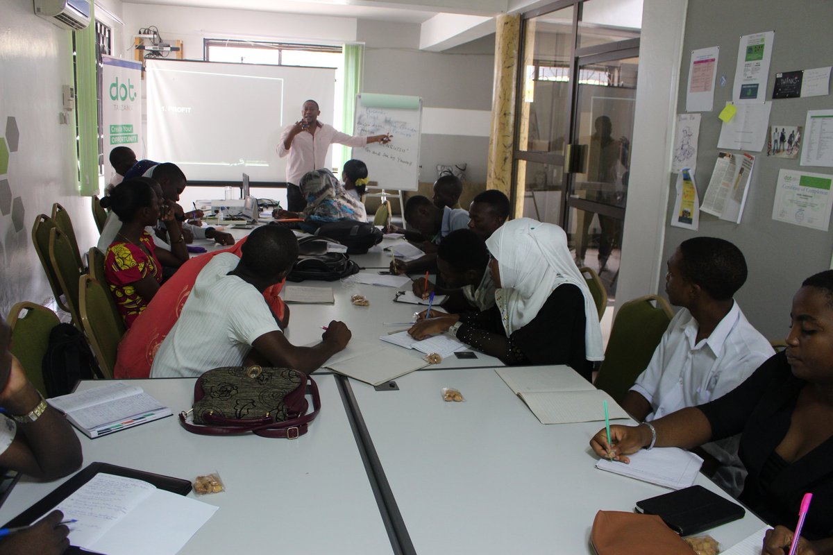 DOTTanzania's tweet photo. We have kicked off our two days training with past program beneficiaries on how to develope startups. These sessions will run in 3 regions, with a joint business competetion where 5 succesful ideas will be awarded startup kits. Supported by @HDIFtz https://t.co/ZPtUif1jI0