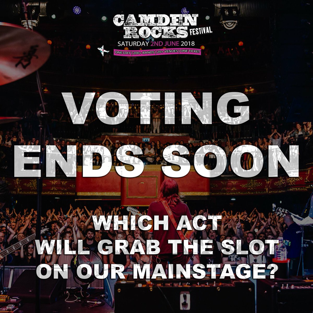 VOTING ENDS TONIGHT! PLEASE VOTE FOR US TO PLAY CAMDEN ROCKS MAINSTAGE! LINK IN THE BIO XXX
woobox.com/qwymh4/k6sc86?…