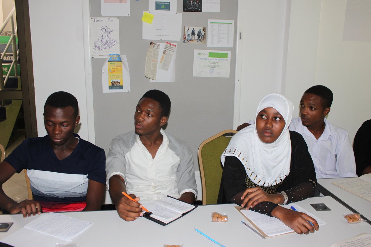 DOTTanzania's tweet photo. We have kicked off our two days training with past program beneficiaries on how to develope startups. These sessions will run in 3 regions, with a joint business competetion where 5 succesful ideas will be awarded startup kits. Supported by @HDIFtz https://t.co/ZPtUif1jI0