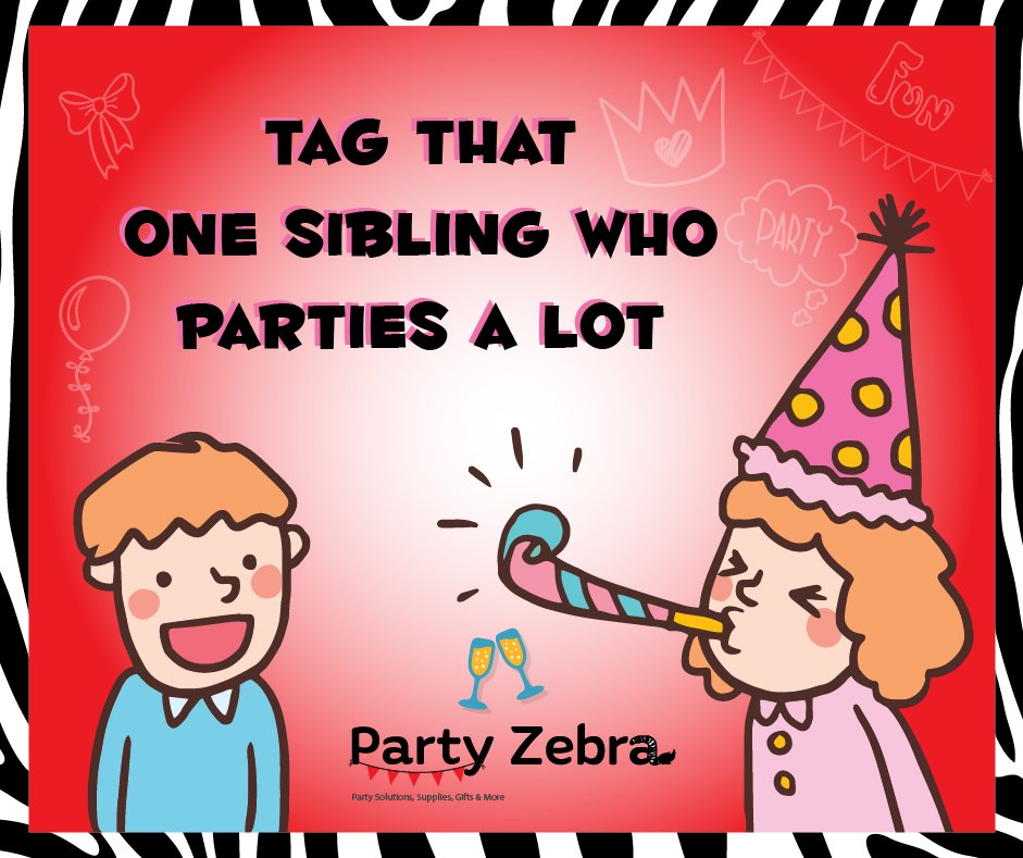 PartyZebra_PZ's tweet photo. #ContestAlert
This #NationalSiblingsDay we have a special giveaway for you! Post a picture with your sibling and the picture with the most number of likes and shares will win an exciting prize from Party Zebra.
Visit: https://t.co/3K4UwbVKxE 
#PartyZebra #Contest @ContestIndia_ https://t.co/mynjUtqt6A