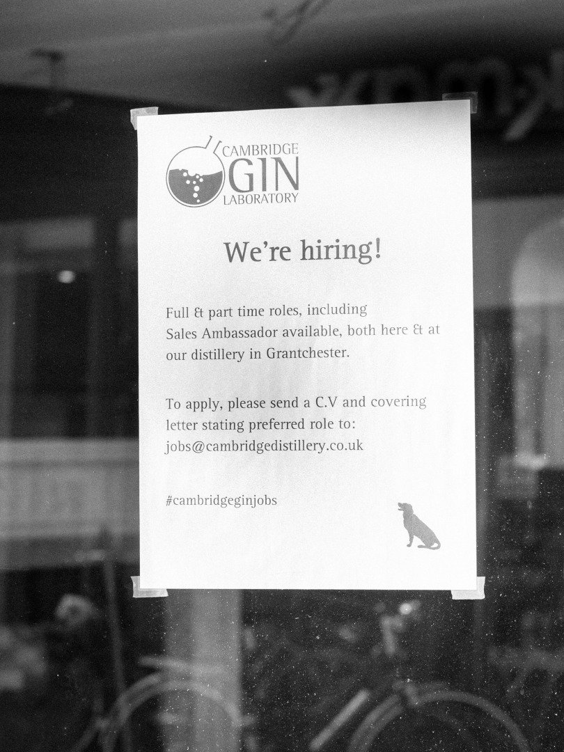 CambridgeGinLab's tweet photo. Oh – and we're also hiring! Full and part-time roles available, both on Green Street and out in Grantchester. Know any gin lovers looking for a new challenge? Do send them our way... #cambridgeginjobs https://t.co/0ahO57Fxbi