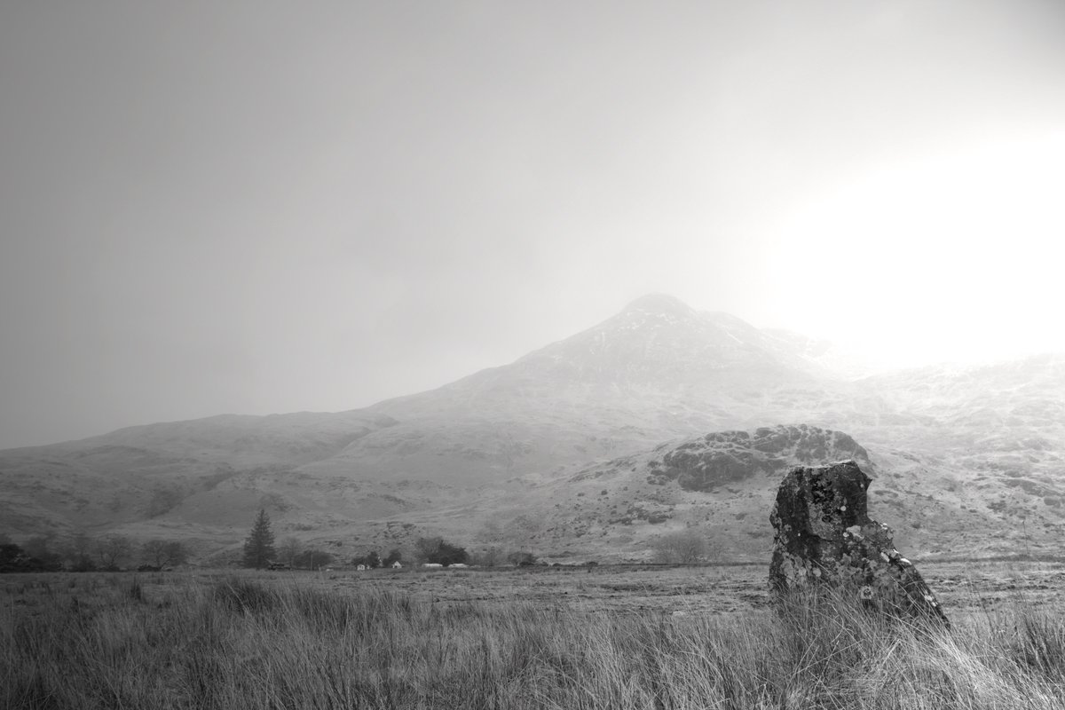 'Timeworn'. A standing stone still standing after some 5,000 years. Lohbuie, Isle of Mull. #blackandwhitephotography #scotlandhour #standingstone