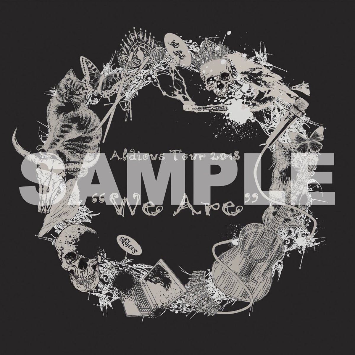 Aldious Official على تويتر ツアーグッズ情報 Aldiousのnewツアーtシャツ イラスト Tシャツのデザイン部分を見やすくupしました ツアーtの前面には楽器や動物を始め メンバーに所縁のあるものが細部にわたりレイアウトされています もちろんすべてのツアー