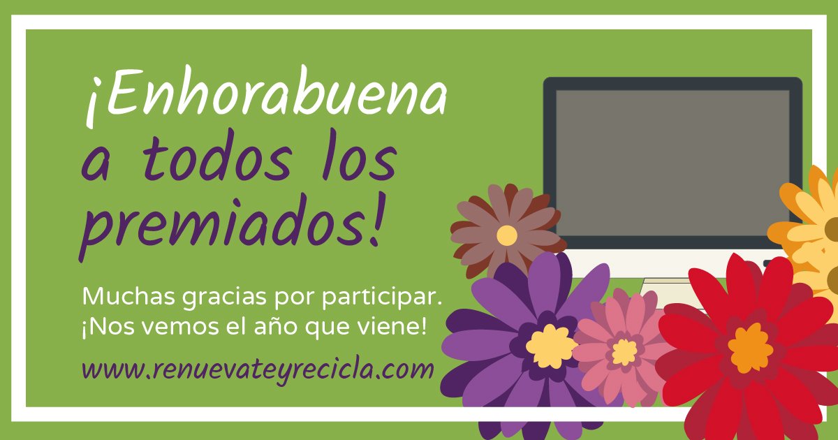 FundacionEcolec's tweet photo. ¡Ya tenemos ganadores de nuestra #GreenWeek18! Desde hoy contactaremos con todos para que nos paséis vuestros datos y podáis disfrutar de vuestro cheque-regalo. ¡Muchas gracias a todos por vuestra participación y nos vemos en la próxima edición! https://t.co/jBUqkeQzng