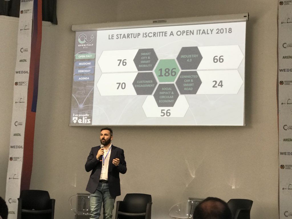 rpanunzio's tweet photo. With Luciano De Propris kicking-off the #OpenItaly2018 “Customer Engagement” #DemoDay by @centroELIS #startup #openinnovation https://t.co/FOUauVfL3Q