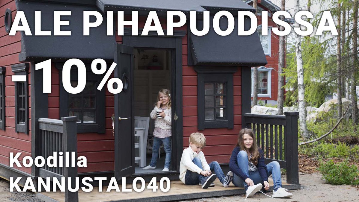 Pihapuodissamme on Kannustalon 40-vuotisjuhlavuoden kunniaksi huhtikuun ajan -10% alennus kaikista tuotteista alennuskoodilla: KANNUSTALO40

#kannustalo #leikkimökki #ale #alennus #kannustalo40 #piha #puutarha

Tutustu Pihapuodin tuotteisiin: kauppa.kannustalo.fi