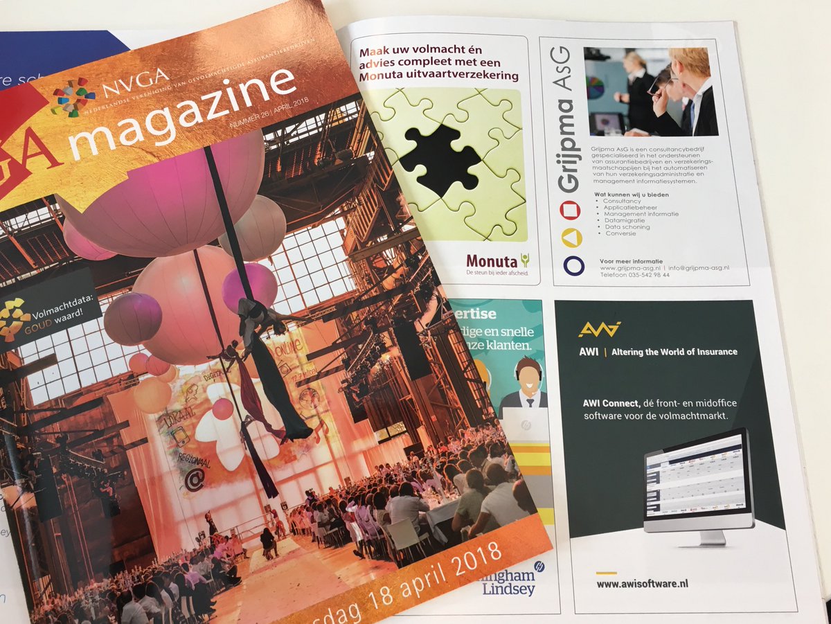 AWIsoftware's tweet photo. AWI is sponsor van de  #nvga dag 2018: "Volmachtdata GOUD waard!". 
En wij mogen daar de hele dag mee werken:) #software #volmachtmarkt https://t.co/8yQ7sAmJAd