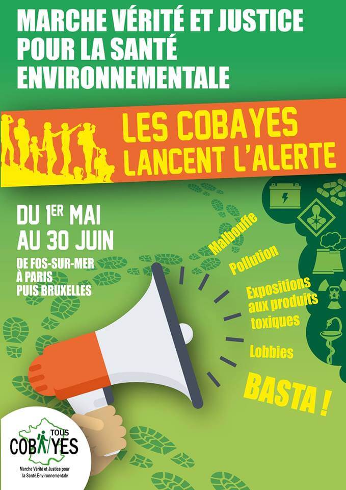 #Malbouffe, #pollution, #produitstoxiques, #lobbies industriels… <a href="/marchecobayes/">Les cobayes lancent l'alerte</a> organise une #marchecitoyenne pour la #santéenvironnementale du 1/05 au 30/06 entre #FossurMer et #Paris goo.gl/iog1Wd #StopPollution #touscobayes #lescobayeslancentlalerte