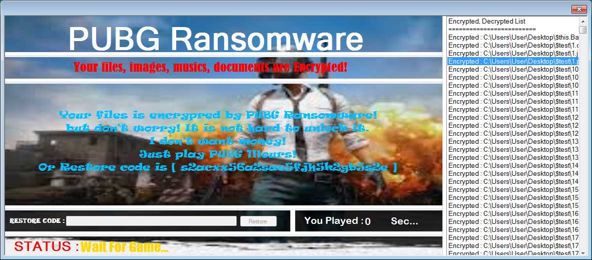 kasperskyuk's tweet photo. #PUBG #ransomware decrypts your files if you play PlayerUnknown's #Battlegrounds (yes, really) https://t.co/u3sjlKoRHW https://t.co/3QDCfbcoei