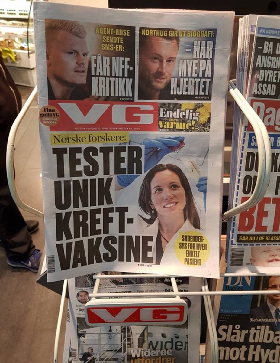 Read about our unique personalized cancer therapy in today news