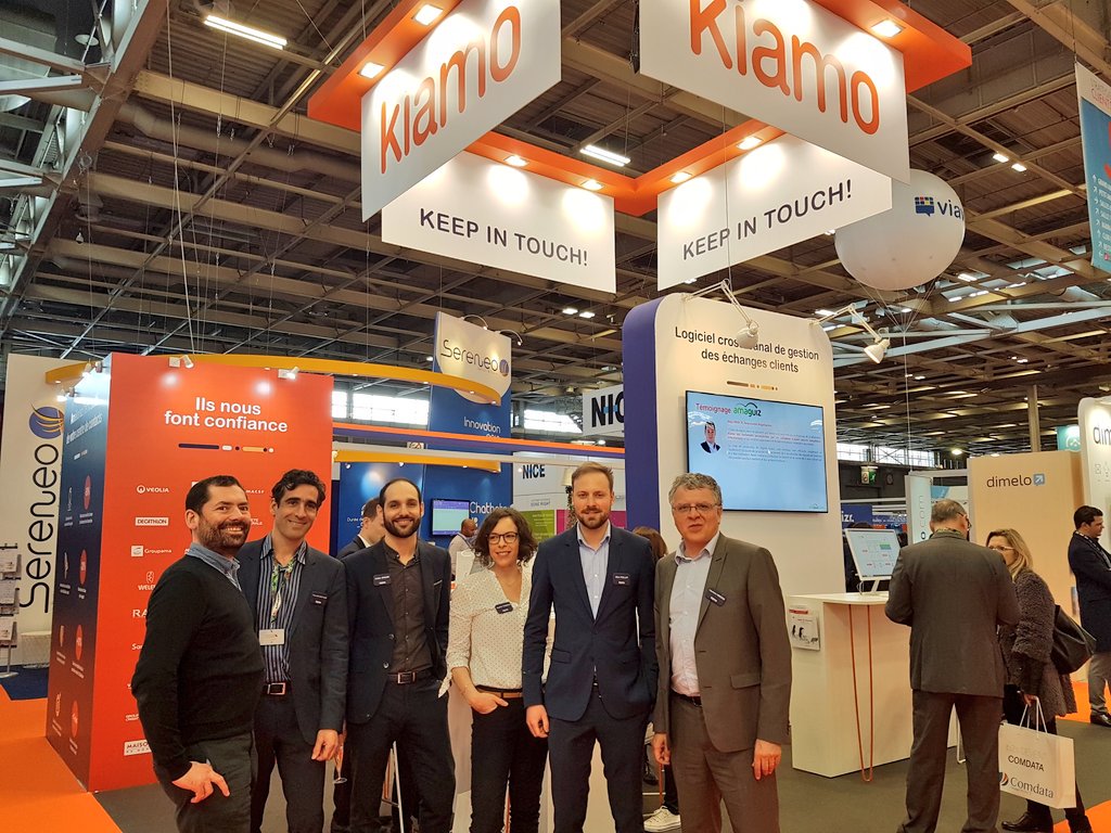 Kiamo_Software's tweet photo. La preuve par l'image ;) : l'équipe #kiamo tout sourire au salon @strategiec !!! stand I28-j29 on vous attends pour des échanges "Metier" et conviviaux. #relationclient #CustomerService #cx #keepinTouch https://t.co/DvbGTXlCre