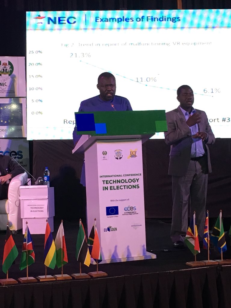 INEC Nigeria (@inecnigeria) on Twitter photo Day2: Mr. Lamin Lighe, Exec. Director, National Election Commission, <a href="/NECLiberia/">NEC Liberia</a>,Speaking on”Use of Technology in Election administration, planning, procurement, staff recruitment, Training& monitoring” at the ongoing International Conference
#ICTinElections
<a href="/ECESeu/">European Centre for Electoral Support (ECES)</a>
<a href="/EUinNigeria/">EU in Nigeria 🇪🇺🇳🇬</a> Day2: Mr. Lamin Lighe, Exec. Director, National Election Commission, <a href="/NECLiberia/">NEC Liberia</a>,Speaking on”Use of Technology in Election administration, planning, procurement, staff recruitment, Training& monitoring” at the ongoing International Conference
#ICTinElections
<a href="/ECESeu/">European Centre for Electoral Support (ECES)</a>
<a href="/EUinNigeria/">EU in Nigeria 🇪🇺🇳🇬</a>