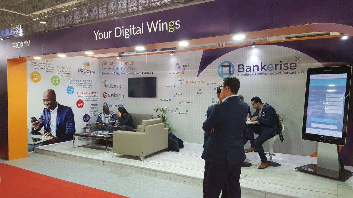 ProxymGroup's tweet photo. Rendez-nous visite sur notre Stand Proxym-Group au #SITICAfrica et venez découvrir nos offres &amp; solutions groupe #YourDigitalWings #DigitalTransformers #proximité #SITICAfrica2018 https://t.co/4KV9MMSFU4