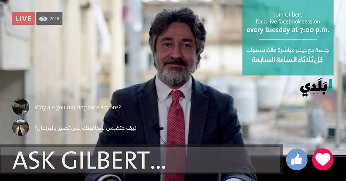 GilbertDoumit's tweet photo. Let us talk live on facebook tonight at 7:00 about yesterday launch of #KoullounaWatani lists of 66 candidates in 9 districts, why the media is not covering us, how we will win few seats in #BeirutOne #Elections2018 and any other topic you are interested in #Libaladi #AskGilbert https://t.co/HhHsMBAes5