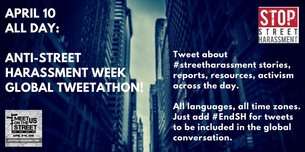 hkearl's tweet photo. The International Anti-#StreetHarassment global tweetathon is here! What are your stories? Your resources for addressing it? Your solutions? Share today with hashtag #Endsh!! Here are sample tweets if you need ideas https://t.co/lw1NJkeB25 https://t.co/ZR2kR3wU0s