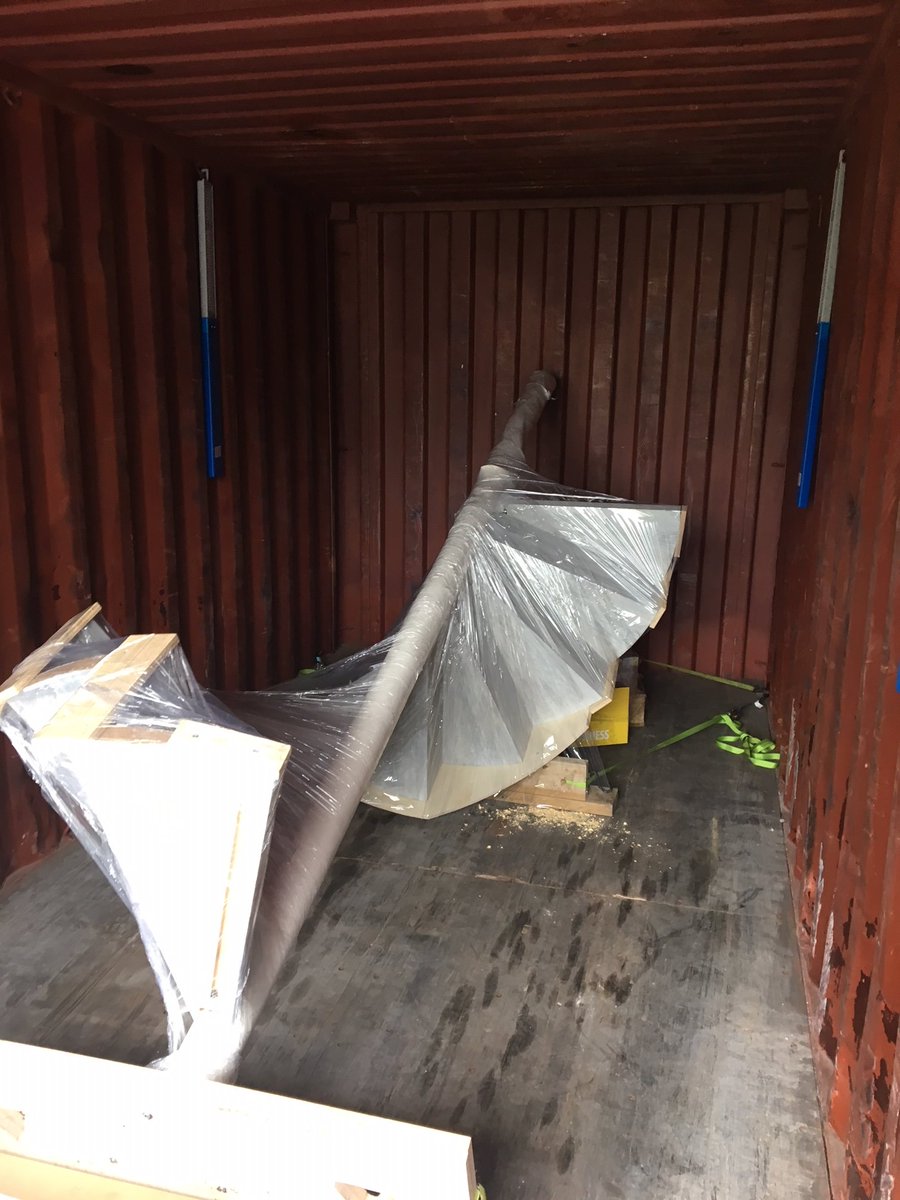 Spiral1966's tweet photo. One of our 'Levitate' stairs was loaded into a container this morning and is now heading to a villa in Barbados! #staircase #worldwide #bespoke #design #spiral #stair #shipping https://t.co/YpNWXqps1X