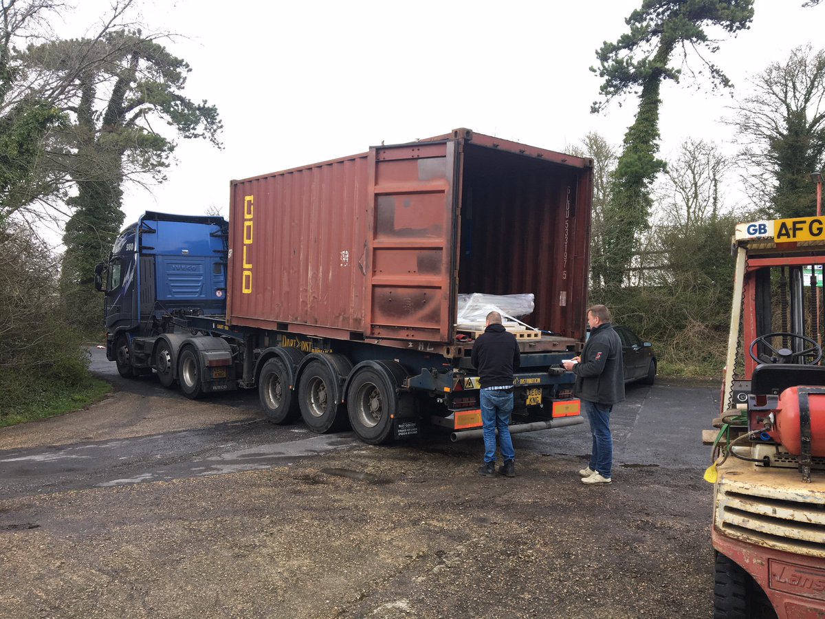 Spiral1966's tweet photo. One of our 'Levitate' stairs was loaded into a container this morning and is now heading to a villa in Barbados! #staircase #worldwide #bespoke #design #spiral #stair #shipping https://t.co/YpNWXqps1X