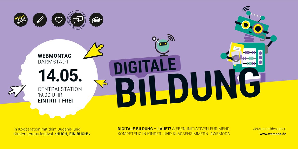 Aufgepasst, Klassenausflug! 
Am 14. Mai treffen wir uns zum Nachsitzen nach Feierabend: Was braucht’s um Schule fit für die Zukunft zu machen? Welche Gefahren und Chancen warten im Web? Diesen Fragen nähern wir uns beim sechsten #wemoda! Jetzt anmelden: bit.ly/wemoda6