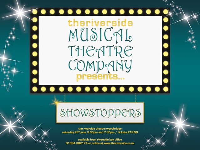 Tickets go on sale tomorrow morning at 10am for our “Showstoppers” Concert at <a href="/_theriverside/">The Riverside</a> on Saturday 23rd June. All tickets £12.50. Call the Box Office on 01394 382174 to book.