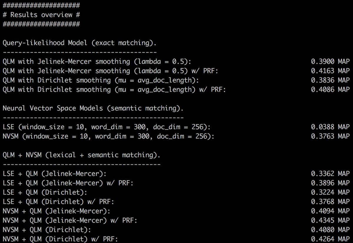 cvangysel's tweet photo. Happy to release cuNVSM (https://t.co/ER5RgYVnCr): the C++/#CUDA open-source release that accompanies our #TOIS paper (https://t.co/zXd5awWIMY) on Neural Vector Space Models for #IR! Comes with end-to-end tutorial (https://t.co/BjffM09mC9) showing how ranking signal can be used. https://t.co/aCwsI8RTPC