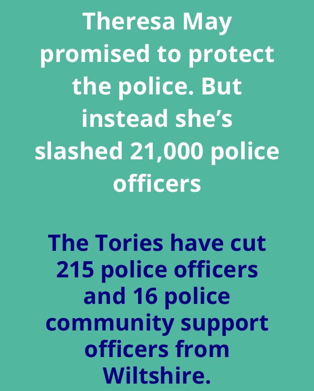 Rachael_Swindon's tweet photo. You can find out how many police officers the Tories have cut from your area right here. Very useful for sharing before the local elections in May. https://t.co/KZ3uIEOyqE https://t.co/1peoUJ7wq4