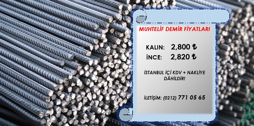 Güncel " Muhtelif İnşaat Demir'i " fiyatlarımız ilginize sunulmuştur... 👍🏻
