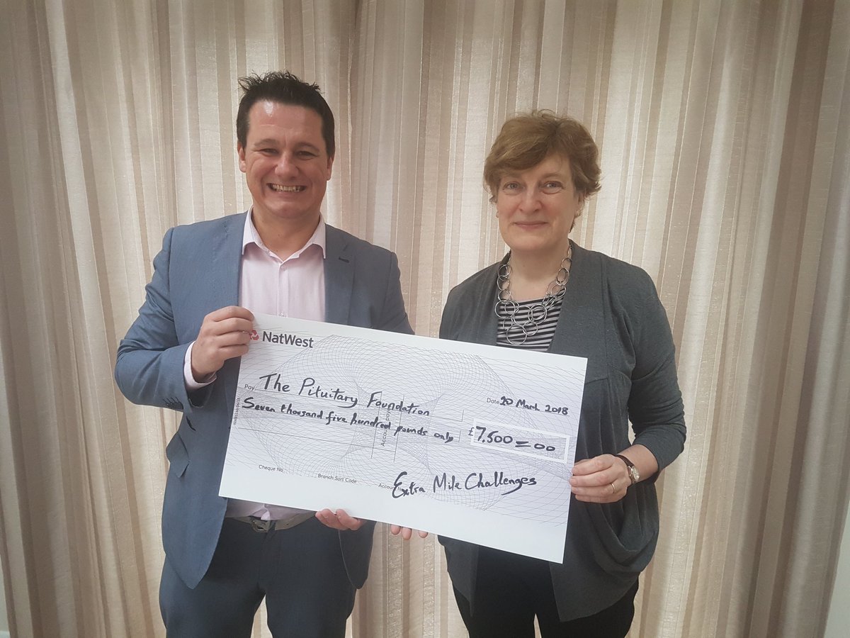 #Fundraising Manager Jay was in #MiltonKeynes today to be presented with a chq of £7.5K by Susan Jackson. This sum was raised by <a href="/ExtraMileChalle/">ExtraMileChallenges</a> &amp; took the total raised by Susan as her term as president of <a href="/MKGURotary/">MKGU Rotary Club</a> to a whopping £11,500 😀 #ThankYou