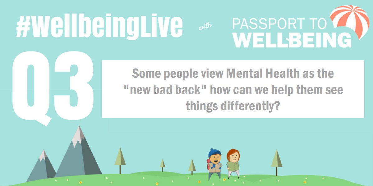 p2wellbeing's tweet photo. Question 3: Some people view Mental Health as the "new bad back" how can we help them see things differently? #Wellbeinglive https://t.co/w19r6b0eA5