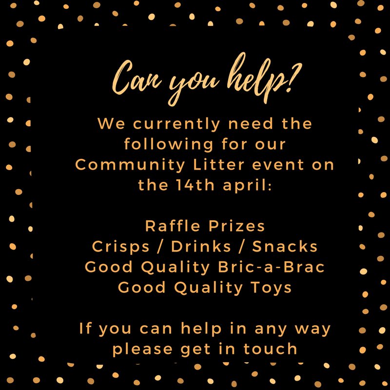JFLitterPickers's tweet photo. Can anyone help?
We are still looking for:
Raffle and Tombola Prizes
Children's Drinks / Snacks / Tea and coffee
Plus anything that can help make our event a success. https://t.co/1C4FdENFFN