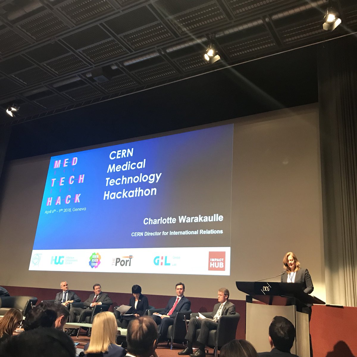 manucirilli's tweet photo. @CERN Director for International Relations @cwarakaulle presenting the #CERNMedTechHack to the #GHF18 in Geneva #CERNKT  @theportatcern @Genevaforum @impacthubgeneva @HumanitarianLab @Hopitaux_unige https://t.co/XfG20HRXGn
