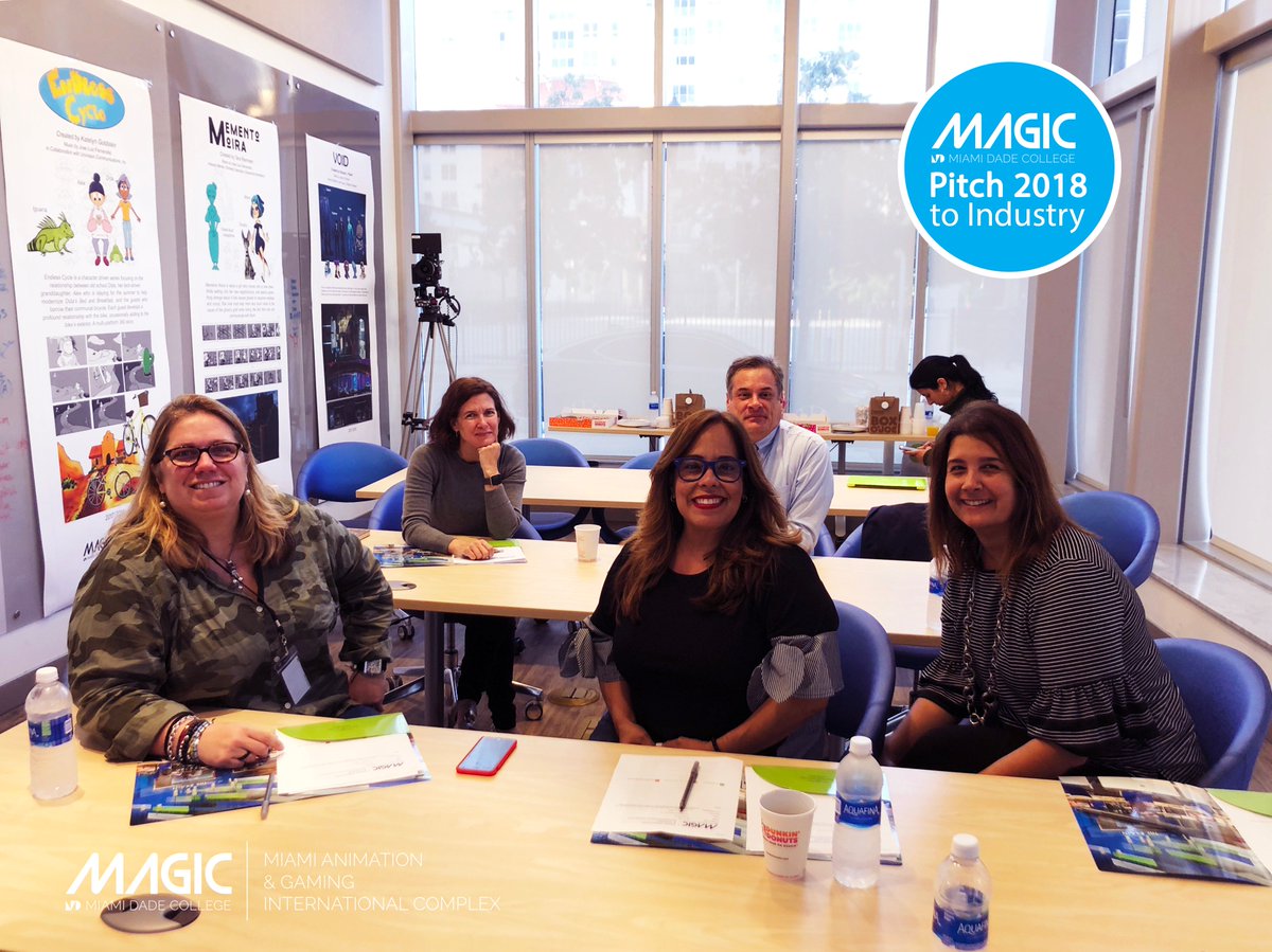 MAGIC_MDC's tweet photo. 👏Big Thank you to MAGIC’s Pitch to the Industry 2018 Judges Panel:  Nickelodeon Execs: Catherin Seele, Midgalis Silva and Miriam Luciow &amp; Leah Hoyer, VP of Creative-Telltale Games! #Nickelodeon  #Telltale #magicPitch #magicStudents #PitchtotheIndustry #MDC https://t.co/ij7tLvbD6x