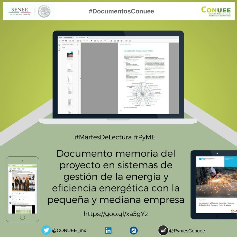 Te invitamos a que en este #MartesDeLectura veas el Documento memoria del proyecto que implementamos conjunto con el <a href="/ptb_q5/">PTB's International Cooperation</a> y 21 #PyMEs de 🇲🇽

Danos tus comentarios
#EficienciaEnergética #GestióndelaEnergía #ISO50001 más en 👉🏽goo.gl/xa5gYz