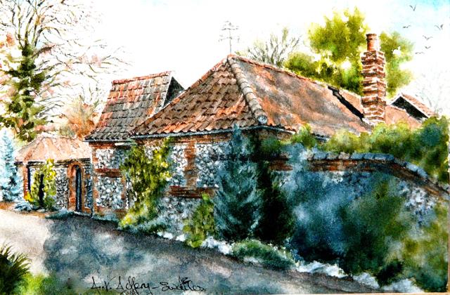 #Norfolk farm buildings, #UK #buildapril #Watercolour #paintings #paintingoutdoors #watercolor #watercolorpainting #arts #artist #ArtisticTuesday #myart #bigartboost