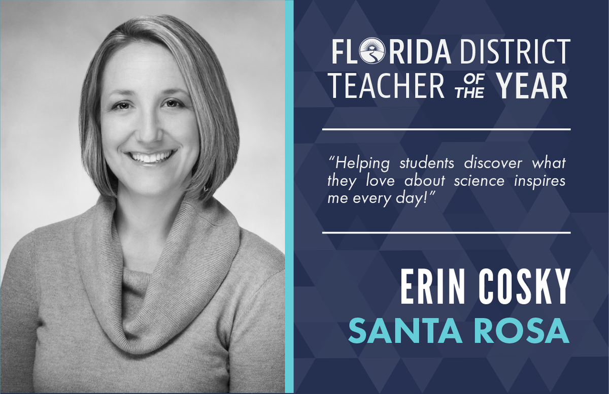 EducationFL's tweet photo. We are happy to recognize Erin Cosky on being named @SRCSchoolsFL's 2019 FL District Teacher of the Year!!!😁🎉 @ErinCosky #FLTeachersLead #FL74Strong #FLedu https://t.co/7F3r7Cznui