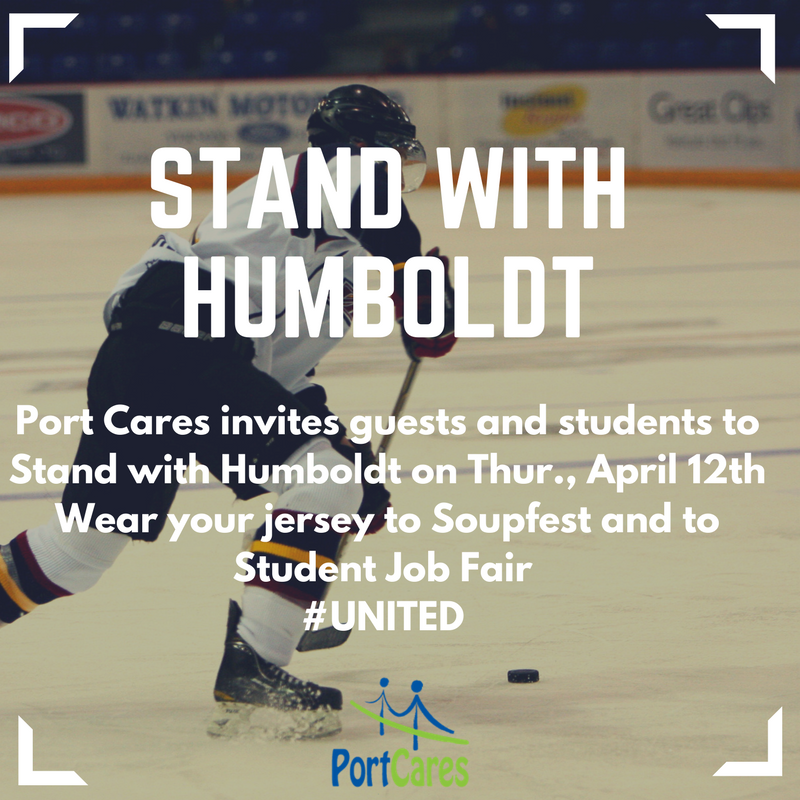 PortCares's tweet photo. Students stand with Humboldt - on Thurs. April 12th wear your jersey to Student Job Fair @portcaresyjc https://t.co/tYa6WuJ4eJ