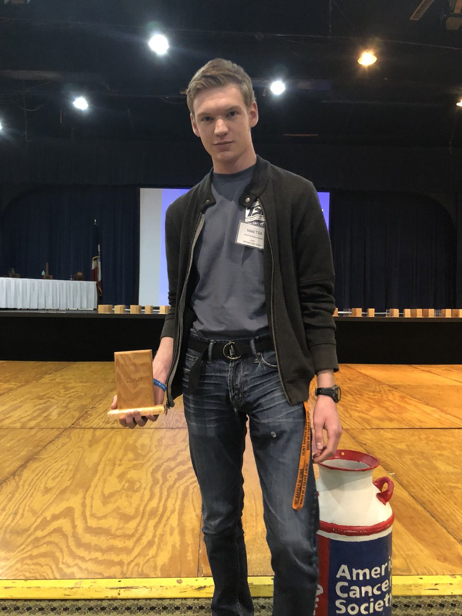 Congratulations to JHS student, Jacob Schwarzenbach, on winning 2nd place in computer aided design @ TSA State Conference!