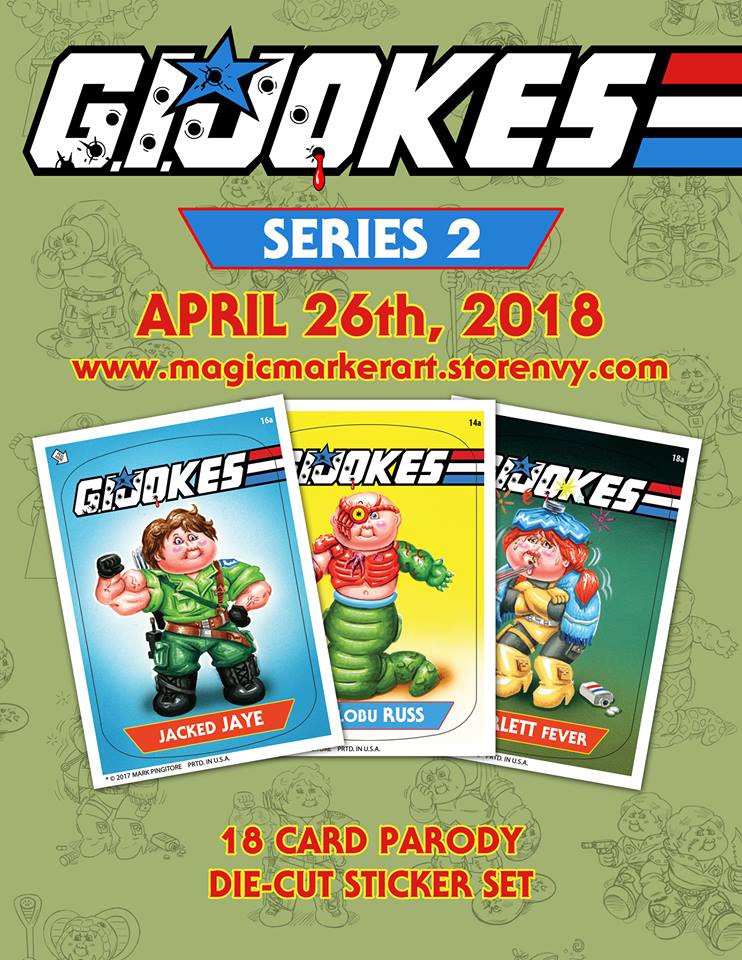 cobraisland_com's tweet photo. https://t.co/316Sss5R1t Tele-Vipers Report: G.I. Jokes Series 2 Die-cut Sticker Set By @magicmarkerart Launches April 26, 2018 https://t.co/gcjQUTEnKi #MagicMarkerArt #MarkPingitore #GIJokes #Series2 #Diecut #Cards #GPK #GIJoe #Cobra #CobraIsland #CobraIsland_com https://t.co/O2cwEW2Ybi