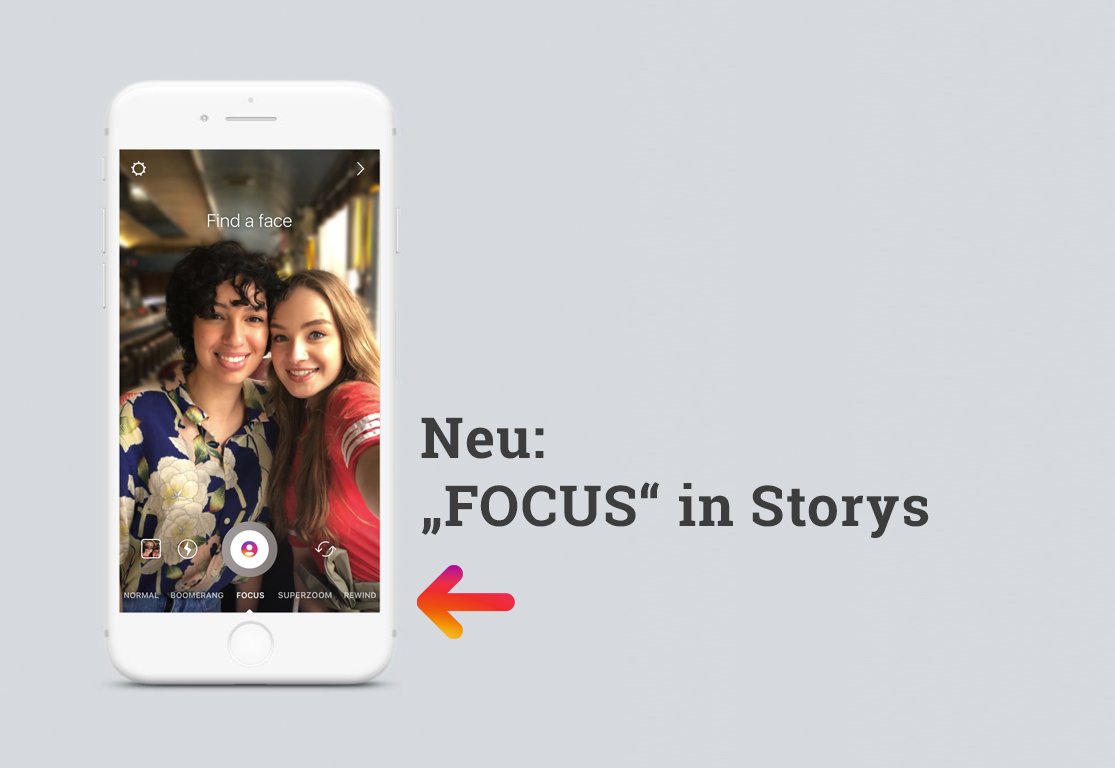 allsocialde's tweet photo. Wer seine Instagram App aktualisiert bekommt mit "FOCUS" ein neues Feature für die Storys!  🙌 🤘
Damit lassen lassen sich coole Portraitfotos und -videos jetzt direkt in der App aufnehmen. Gesichter werden fokussiert und der Hintergrund verschwimmt. https://t.co/n6DMLnKKFI