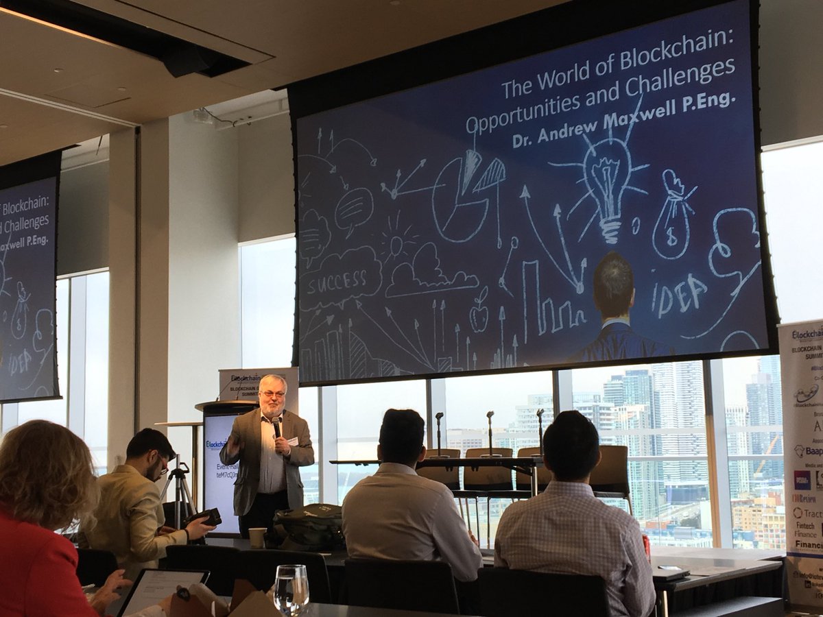 intelli_cities's tweet photo. Interesting topic! Thanks for sharing RT @SpicyCurlyFries: First speaker at the Blockchain Opportunities Summit Canada is @blockchainhubb Dr. Andrew Maxwell. #blockchainTO https://t.co/Qvsq1E0WKd