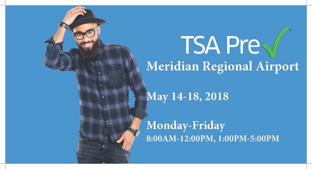 MeridianAirport's tweet image. ✅Skip the long security lines by signing up for our @TSA Precheck event.✅

Travelers can make an appointment for Meridian Regional Airport's TSA Pre✓®  event online at ➡️➡️➡️tsa.gov/precheck 

•
•
•

#trustedtraveler #TSA #TSAprecheck #flymeridian