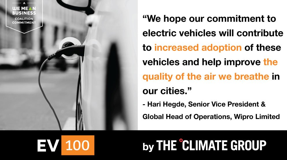 ClimateGroup's tweet photo. Taking the lead in India: @Wipro has joined #EV100 and aims to transition up to 2000 cars to #ElectricVehicles by 2030 in Delhi, Bangalore, Hyderabad and Pune https://t.co/63SRue2mdB https://t.co/CK8bt4QJg1