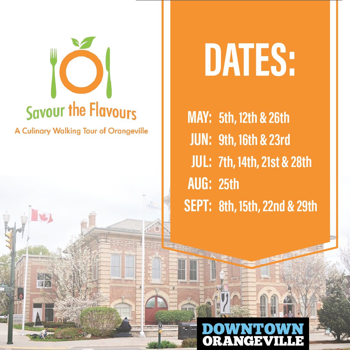downtownoville's tweet photo. Join savour the flavours on Saturdays for a culinary walking tour to the extraordinary restaurants in Downtown Orangeville. https://t.co/CmcDGdcG95  #DowntownOville https://t.co/2dxgoCoOP0