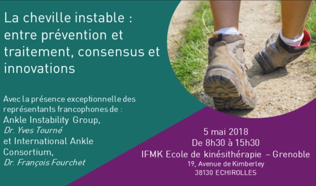 myolux's tweet photo. Le 5 mai, colloque des bonnes pratiques de la cheville instable regroupant les plus grands experts sur cette thématique, avec entre autres Yves Tourné de AIG, et François Fourchet de IAC. Pour vous inscrire : contact@iccphysio.com Participation gratuite ! https://t.co/2zatzzt3E0 https://t.co/mx0ugtOql6