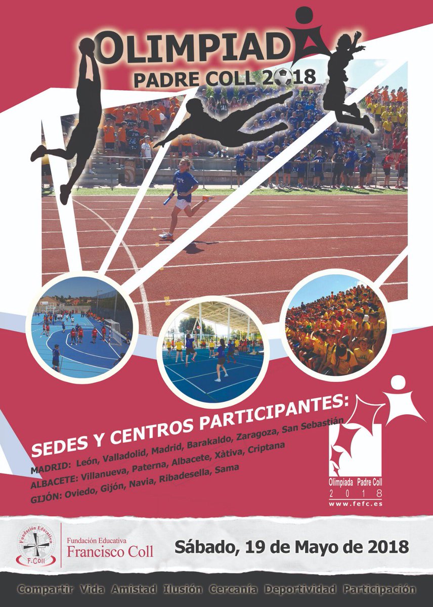 AAAStaCatalina's tweet photo. El sábado 19 mayo celebramos en @FEFCMadrid la Olimpiada P. Coll 2018. Necesitamos colaboradores para arbitrar, atletismo y otras tareas ¿Contamos contigo?
.
.
#AAAStaCatalina #SiempreSerásCatalinx #FEFCMadrid #SantaCatalinadeSena #OlimpiadaPColl18 #deportes #convivencia #FEFColl https://t.co/ZH76Yak7Go