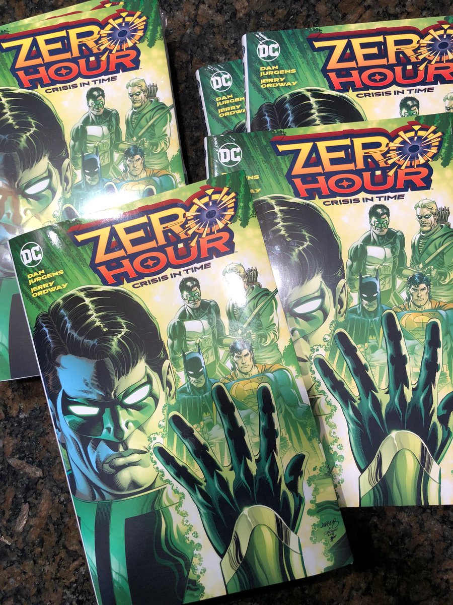 thedanjurgens's tweet image. New @DCComics Zero Hour collection has arrived. Hard cover edition with fun, behind the scenes stuff included. New cover with inks by @JerryOrdway as well.