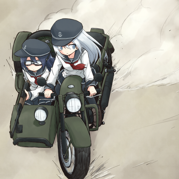 艦娘×バイクが来てると聞いて。最近全然描いてなかったけどまた描きたくなってきた 